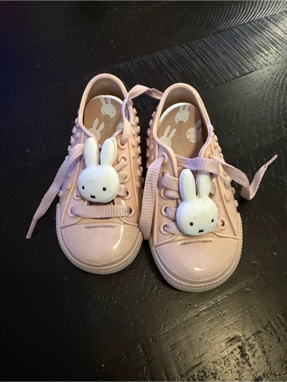 Mini Melissa Light Pink Bunny Accent Sneakers for Kids